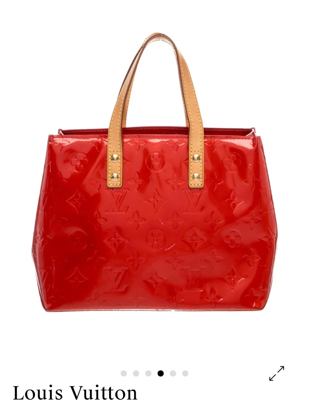Louis Vuitton Red Vernis Monogram Patent Leather Mini Tote Purse - Picture 11 of 11